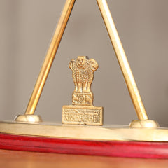 Brass National & Indian Revenue Service Flag Stand (12 Inch)