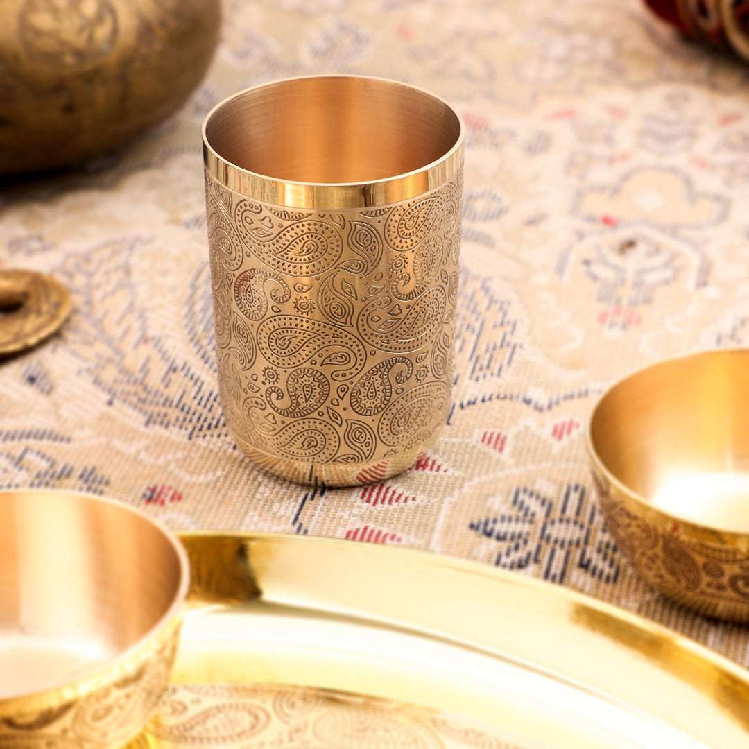 Brass Maharaja Thali/Dinner Set (1.85 Kg)