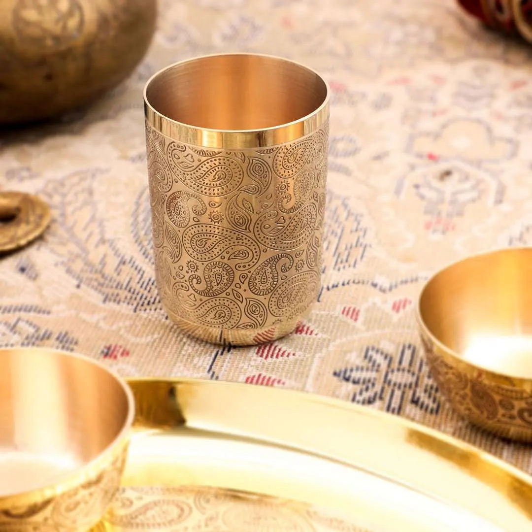 Brass Maharaja Thali/Dinner Set (1.85 Kg)