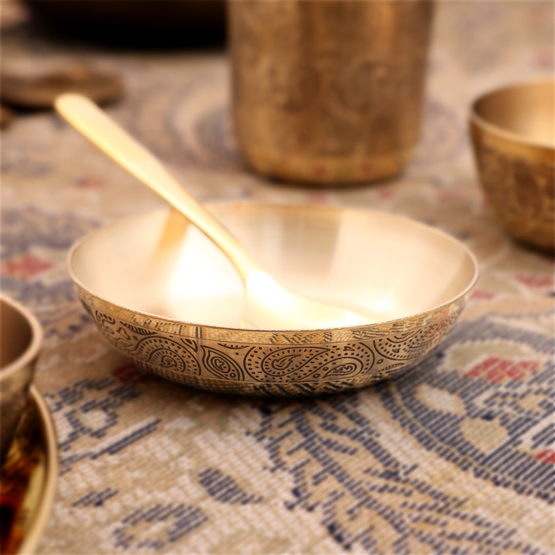 Brass Maharaja Thali/Dinner Set (1.85 Kg)