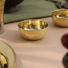 Brass Hammered Thali Set (1.1 Kg)