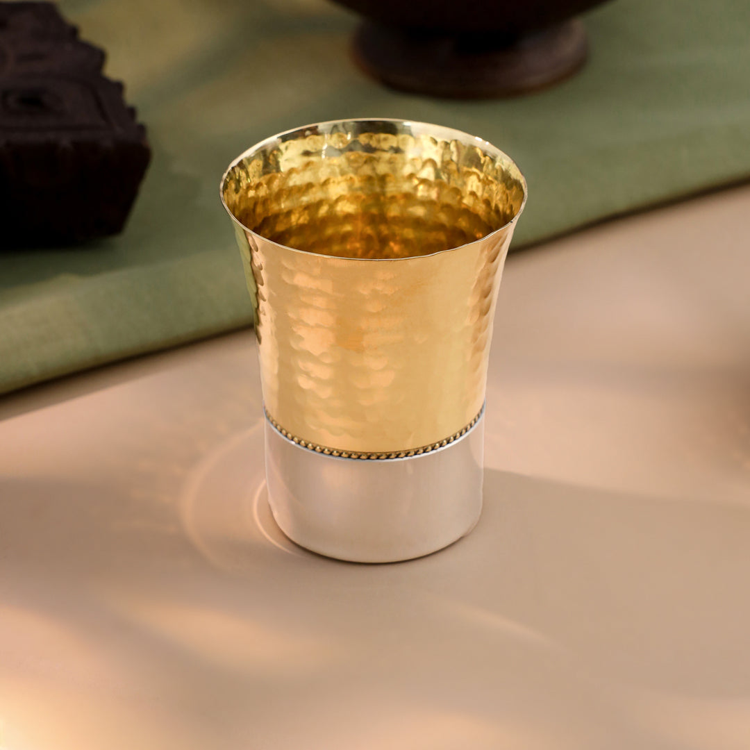 Brass Hammered Thali Set (1.1 Kg)