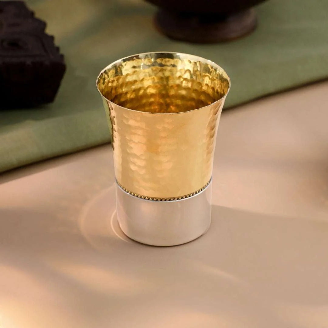 Brass Hammered Thali Set (1.1 Kg)