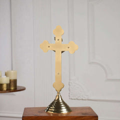 Brass Crucifix Cross with Jesus Figure (11 Inch)