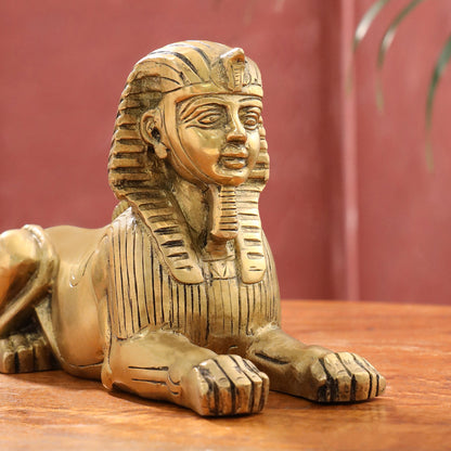 Brass Sitting Sphinx Figurine (4.5 inch)