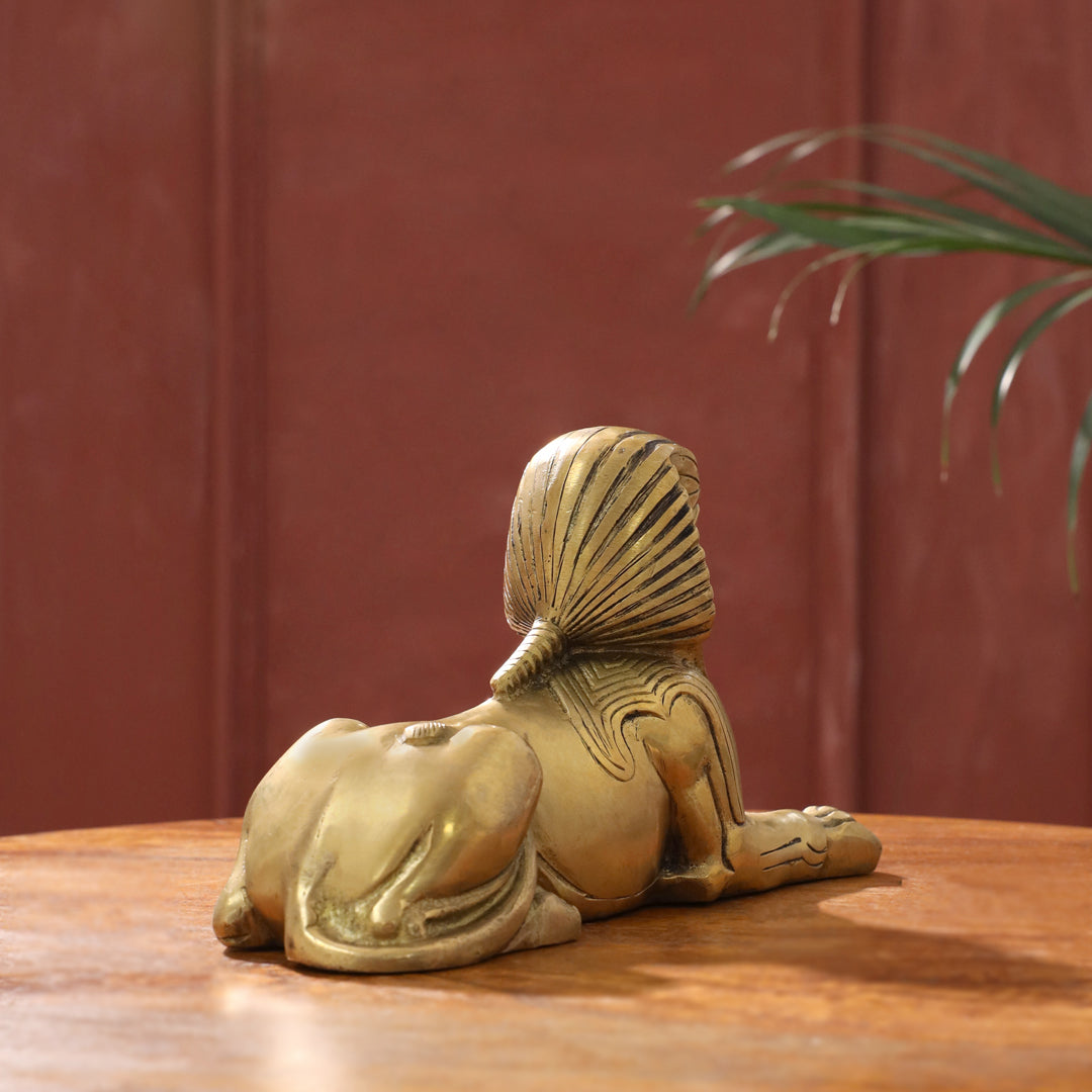 Brass Sitting Sphinx Figurine (4.5 inch)