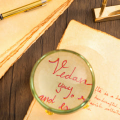 Brass Magnifying Glass Dome Paperweight - Vintage (3 Inch)