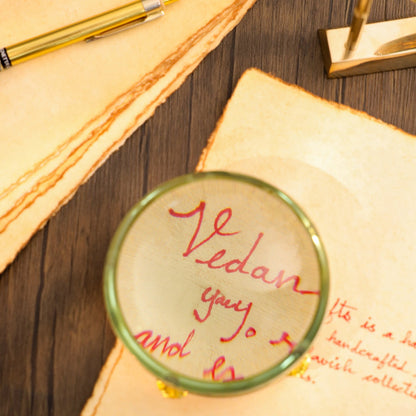 Brass Magnifying Glass Dome Paperweight - Vintage (3 Inch)