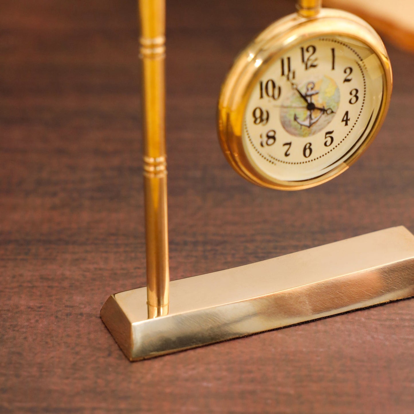 Brass Hanging Table Clock with Stand - Vintage (5.5 Inch)