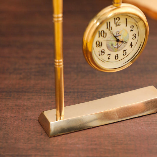 Brass Hanging Table Clock with Stand - Vintage (5.5 Inch)
