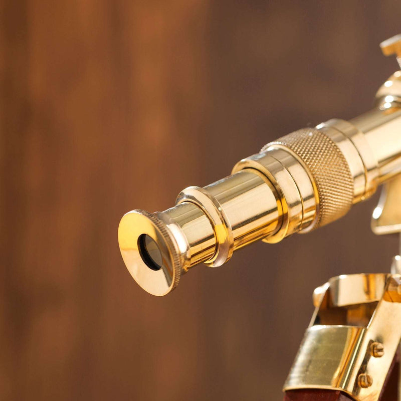 Brass Telescope with Wooden Tripod Stand (12 Inch)