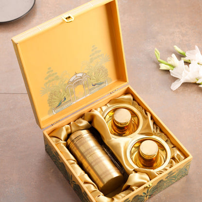 Brass Coffee Maker And Davara Set Corporate/Gift Hamper