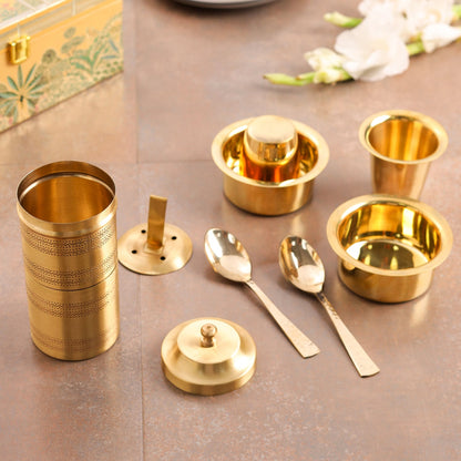 Brass Coffee Maker And Davara Set Corporate/Gift Hamper