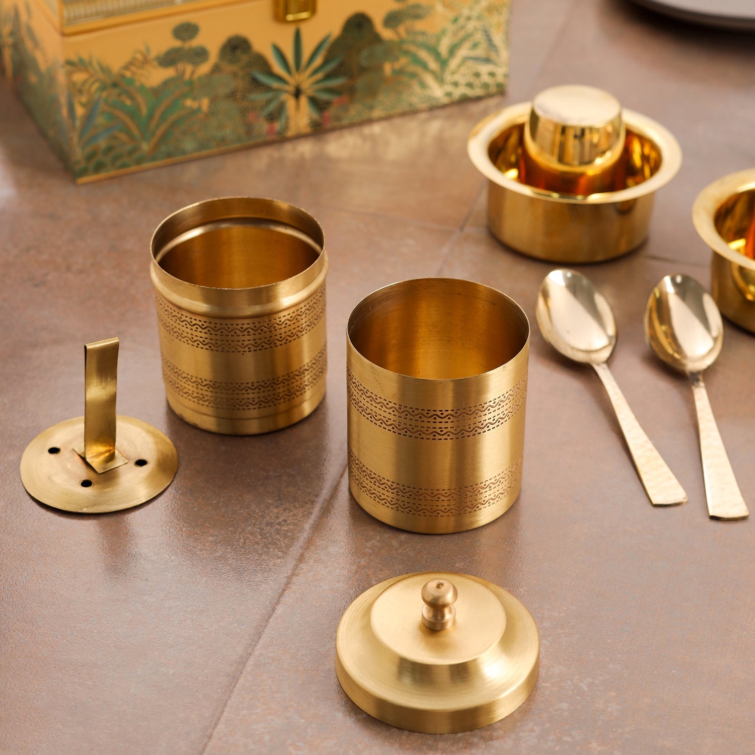 Brass Coffee Maker And Davara Set Corporate/Gift Hamper