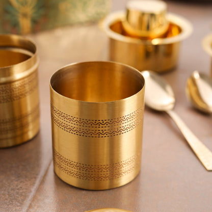 Brass Coffee Maker And Davara Set Corporate/Gift Hamper