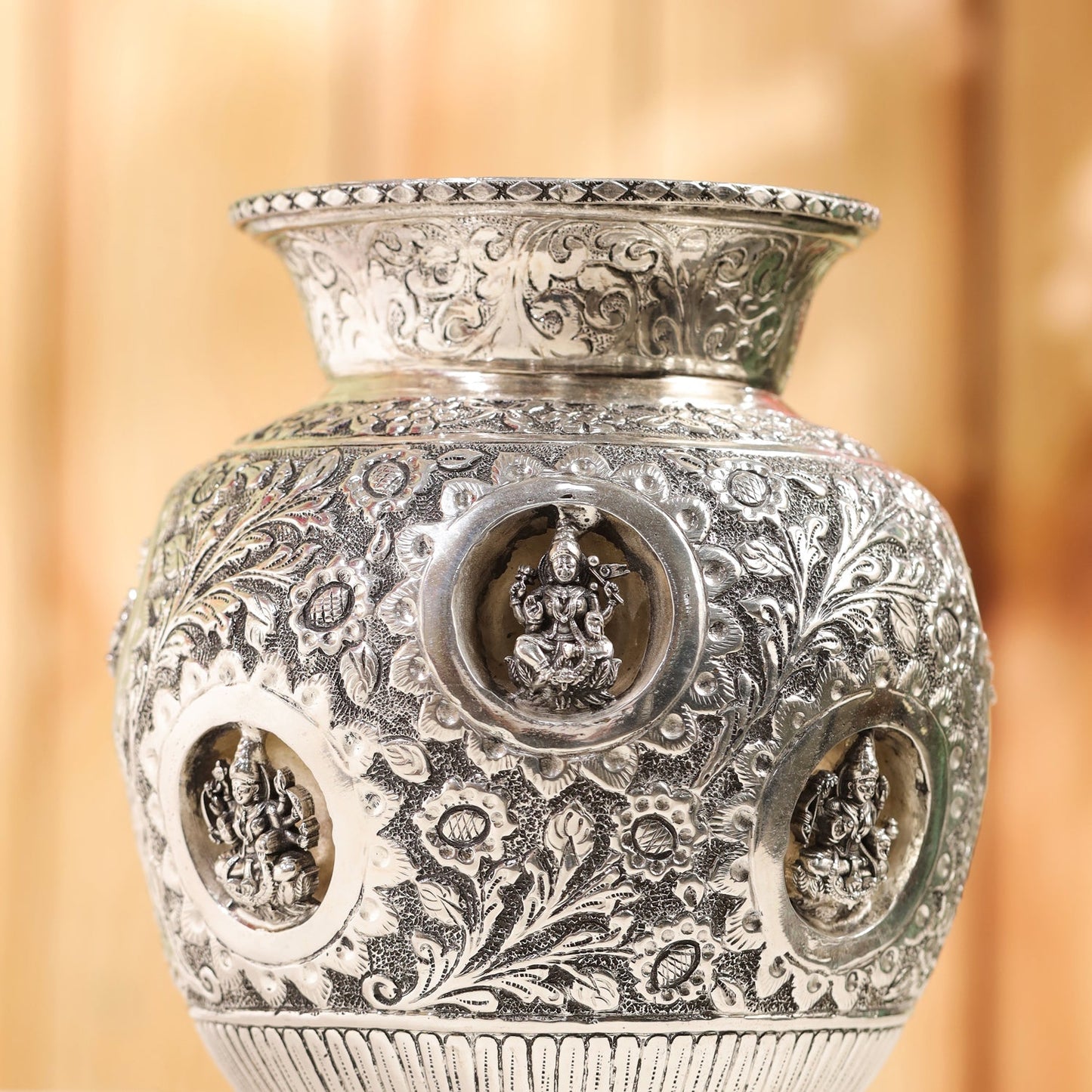 Silver plated Brass Ashtalakshmi Kodam/kalash (8 Inch)