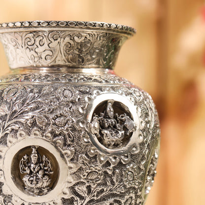 Silver plated Brass Ashtalakshmi Kodam/kalash (8 Inch)