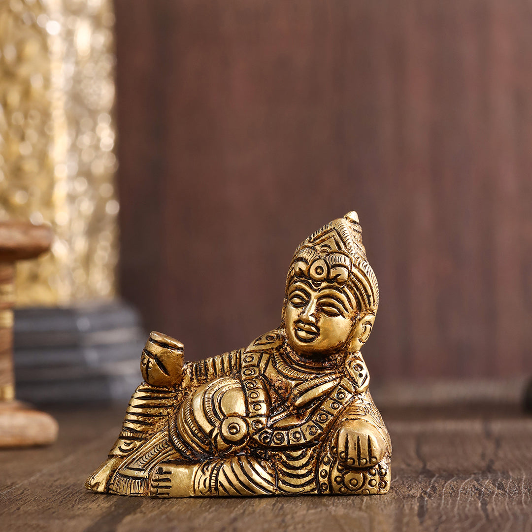 Brass Kuber Maharaj sitting Idol (2.5 Inch)