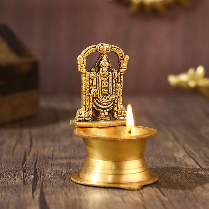 Brass Balaji Diya – Divine Craftsmanship for Your Sacred Space (4 Inch)