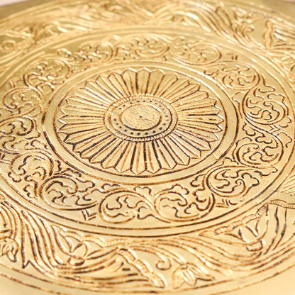 Brass Superfine Chowki With Peacock Pillars (5.5 INCH)