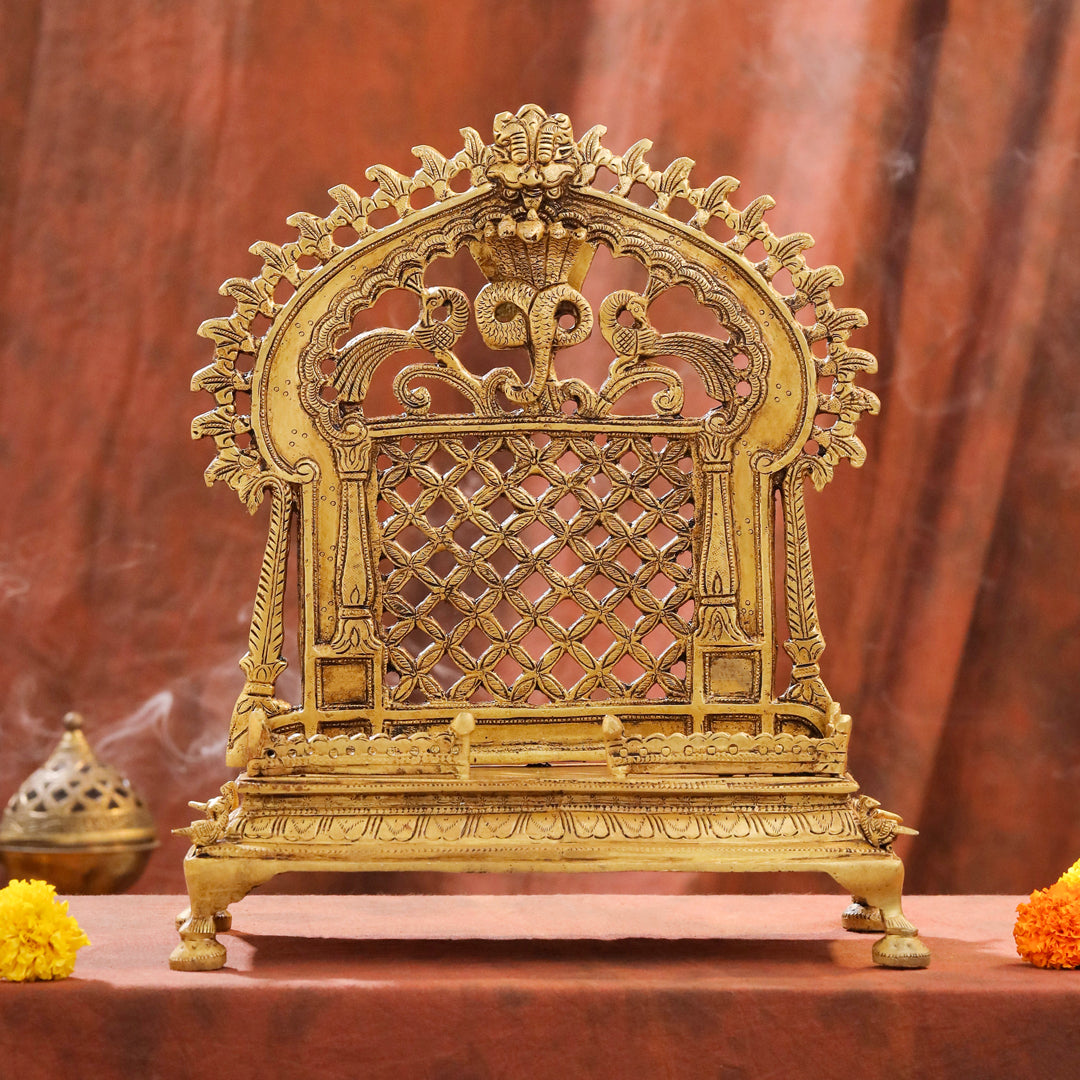 Brass Superfine Sheshnag Singhasan – Premium Handmade Pooja Deco (13 Inch)