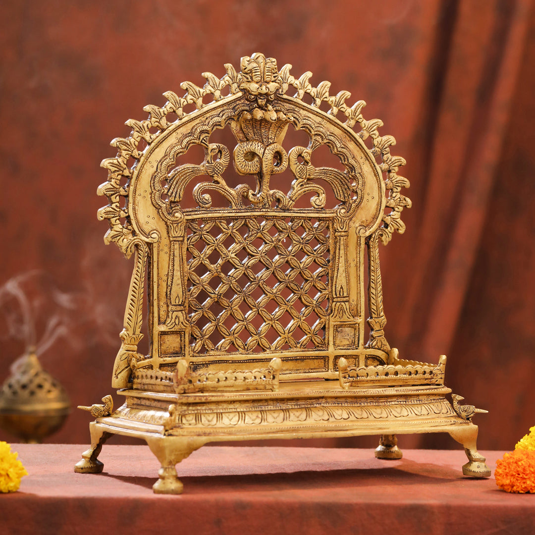 Brass Superfine Sheshnag Singhasan – Premium Handmade Pooja Deco (13 Inch)