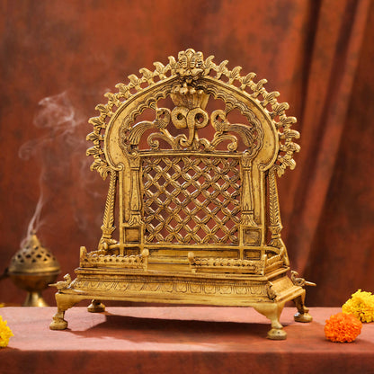 Brass Superfine Sheshnag Singhasan – Premium Handmade Pooja Deco (13 Inch)
