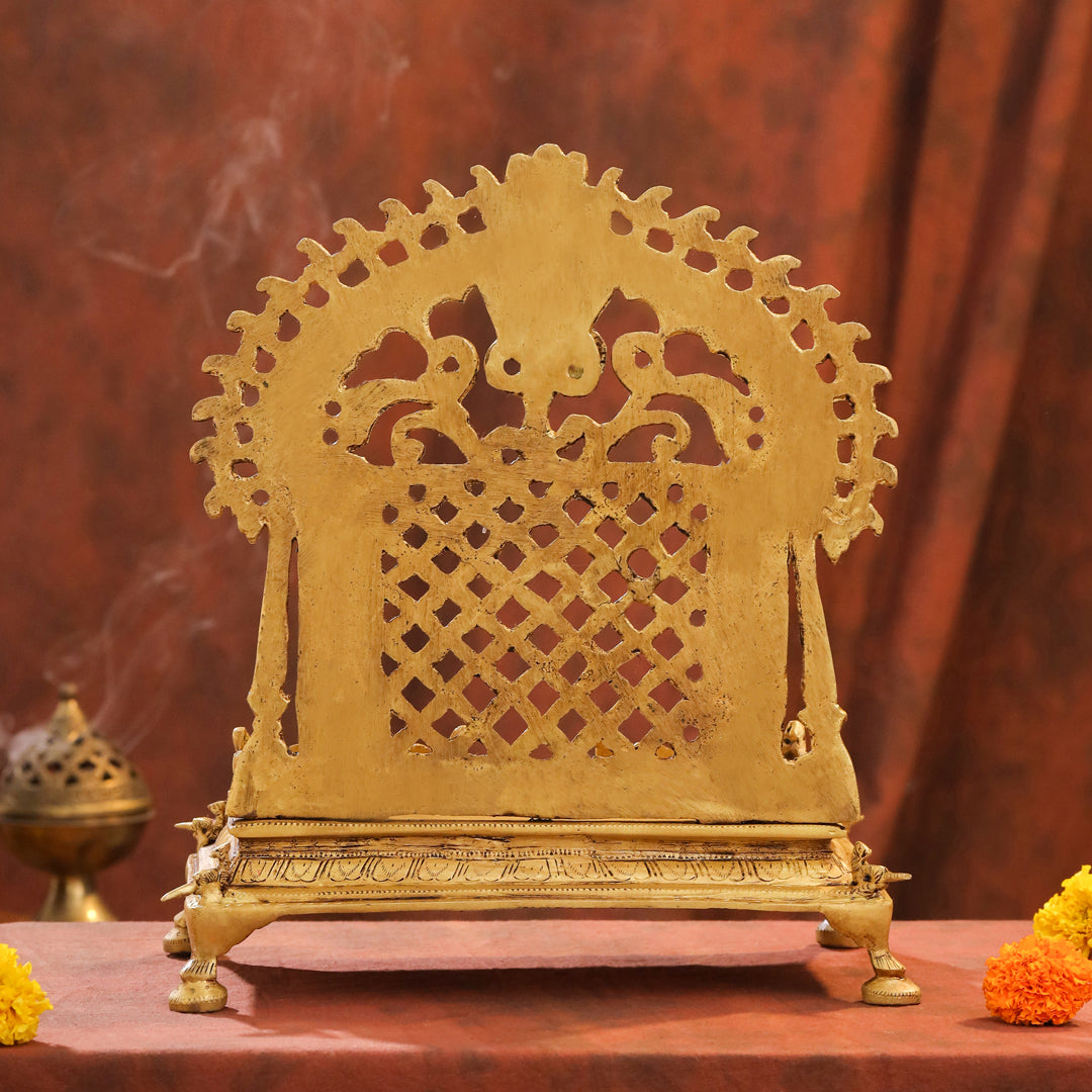 Brass Superfine Sheshnag Singhasan – Premium Handmade Pooja Deco (13 Inch)