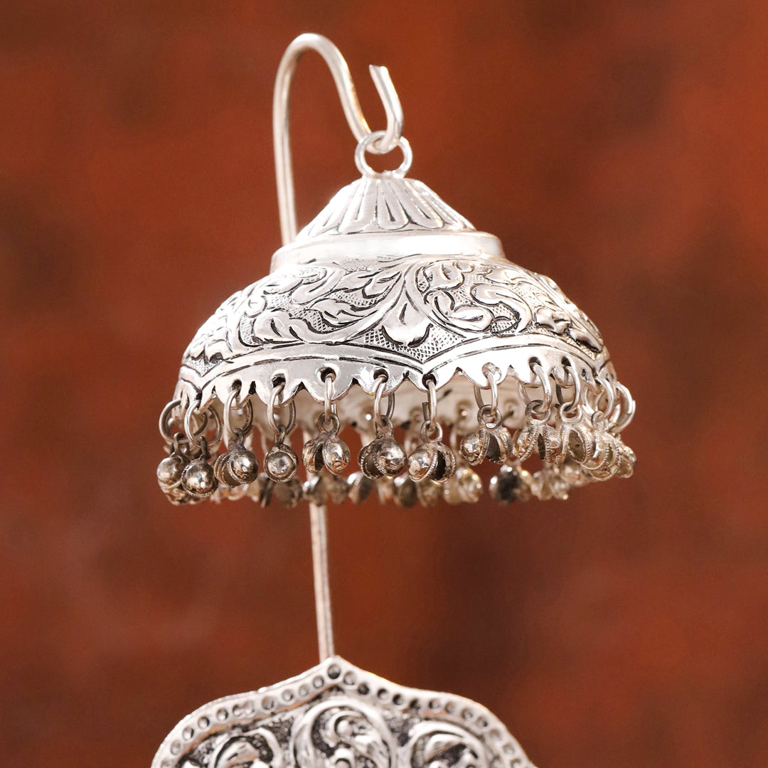 Brass Silver Plated Lakshmi / Ganesha Singhasan with Dome for Laddu Gopal (11.5 Inch)