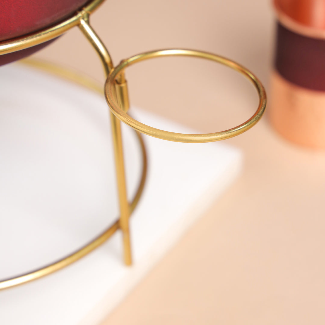 Copper Premium Olive Water Dispenser with Glass & Stand (13.8 Inch)