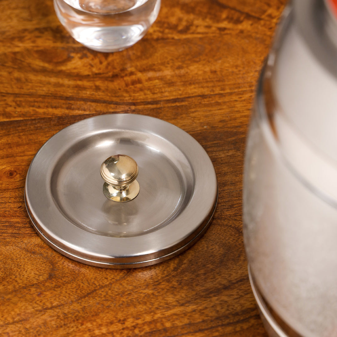 Brass Silver Water Dispenser – Premium Handmade Indian Brassware (11 Inch)