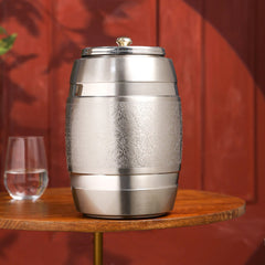 Brass Silver Water Dispenser – Premium Handmade Indian Brassware (11 Inch)