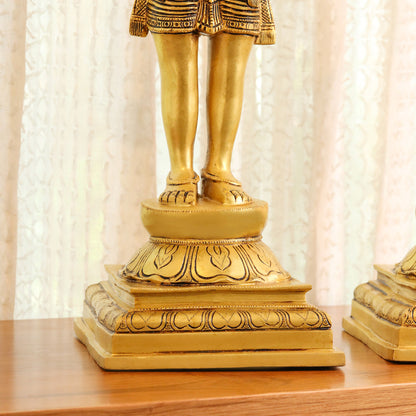 Brass Shiva Parvati standing Superfine Idols