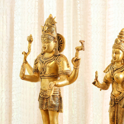 Brass Shiva Parvati standing Superfine Idols