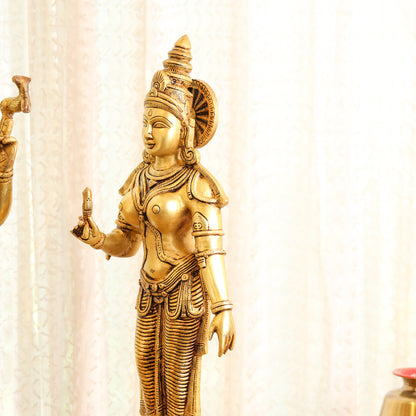 Brass Shiva Parvati standing Superfine Idols