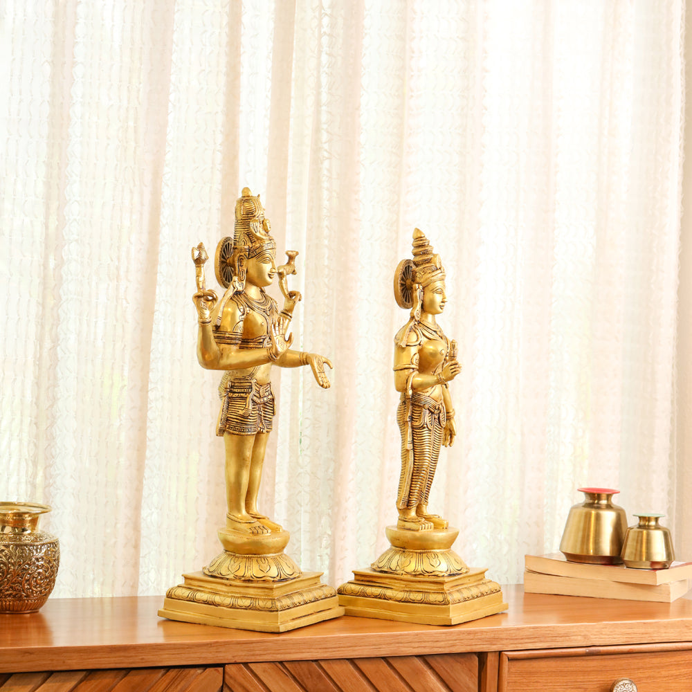 Brass Shiva Parvati standing Superfine Idols