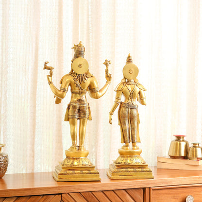 Brass Shiva Parvati standing Superfine Idols