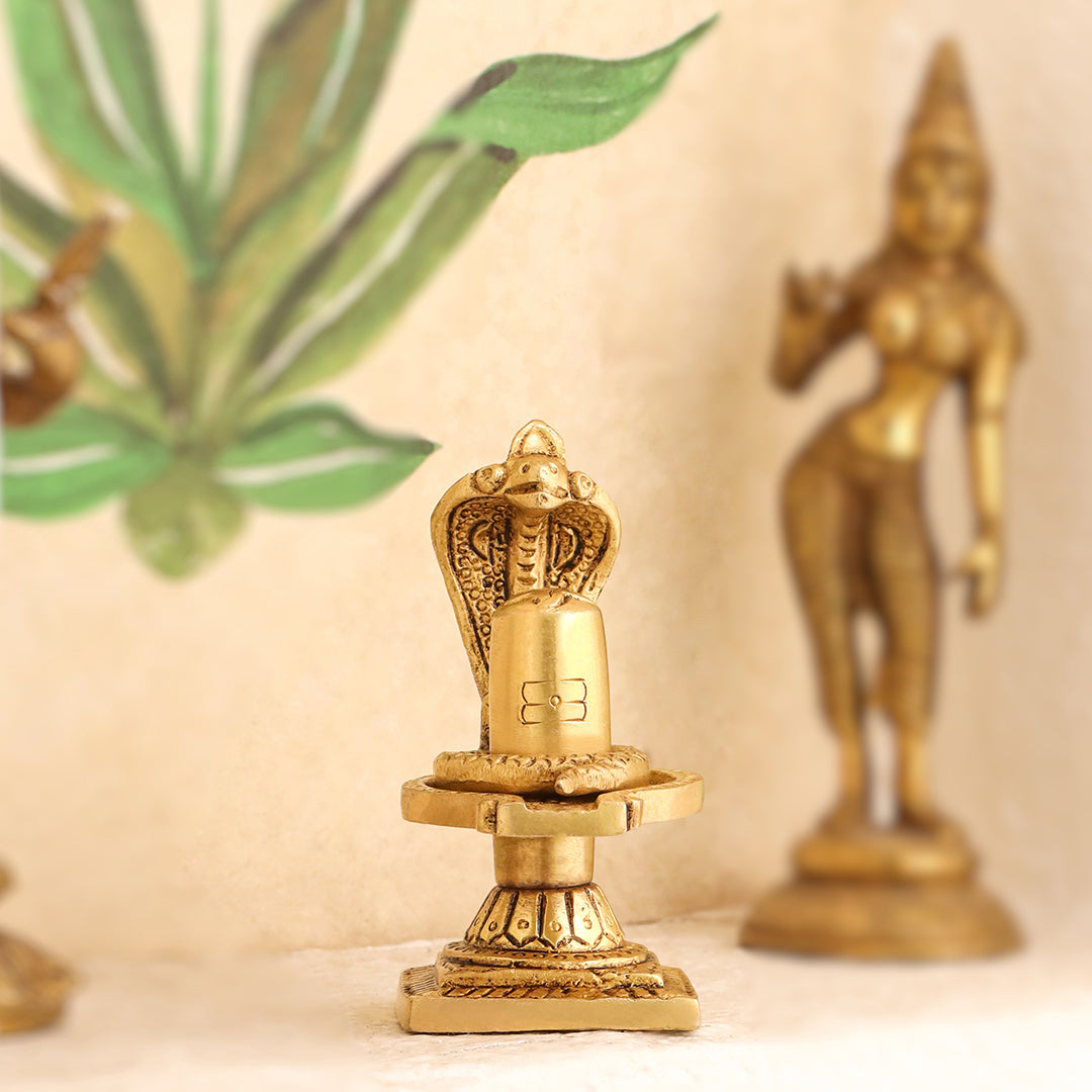 Brass Superfine Shivling/Shivlingam Idol (3.5 INCH)