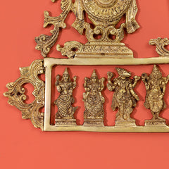 Brass Shankh Chakra Namah & Dashavatara Wall Hanging (14.7 Inch)