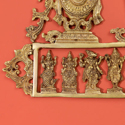 Brass Shankh Chakra Namah & Dashavatara Wall Hanging (14.7 Inch)