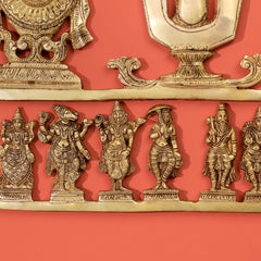 Brass Shankh Chakra Namah & Dashavatara Wall Hanging (14.7 Inch)