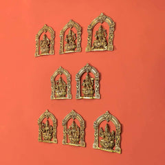 Brass Ashtalakshmi Wall Hanging Plates Set (5.5 Inch)