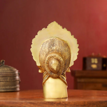 Brass Parvati Head Idol – Handmade Spiritual Decor (8.5 Inch)
