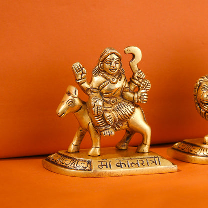 Brass Navdurga Idols Set (3.5 Inch)