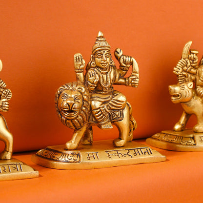 Brass Navdurga Idols Set (3.5 Inch)