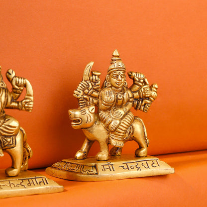 Brass Navdurga Idols Set (3.5 Inch)