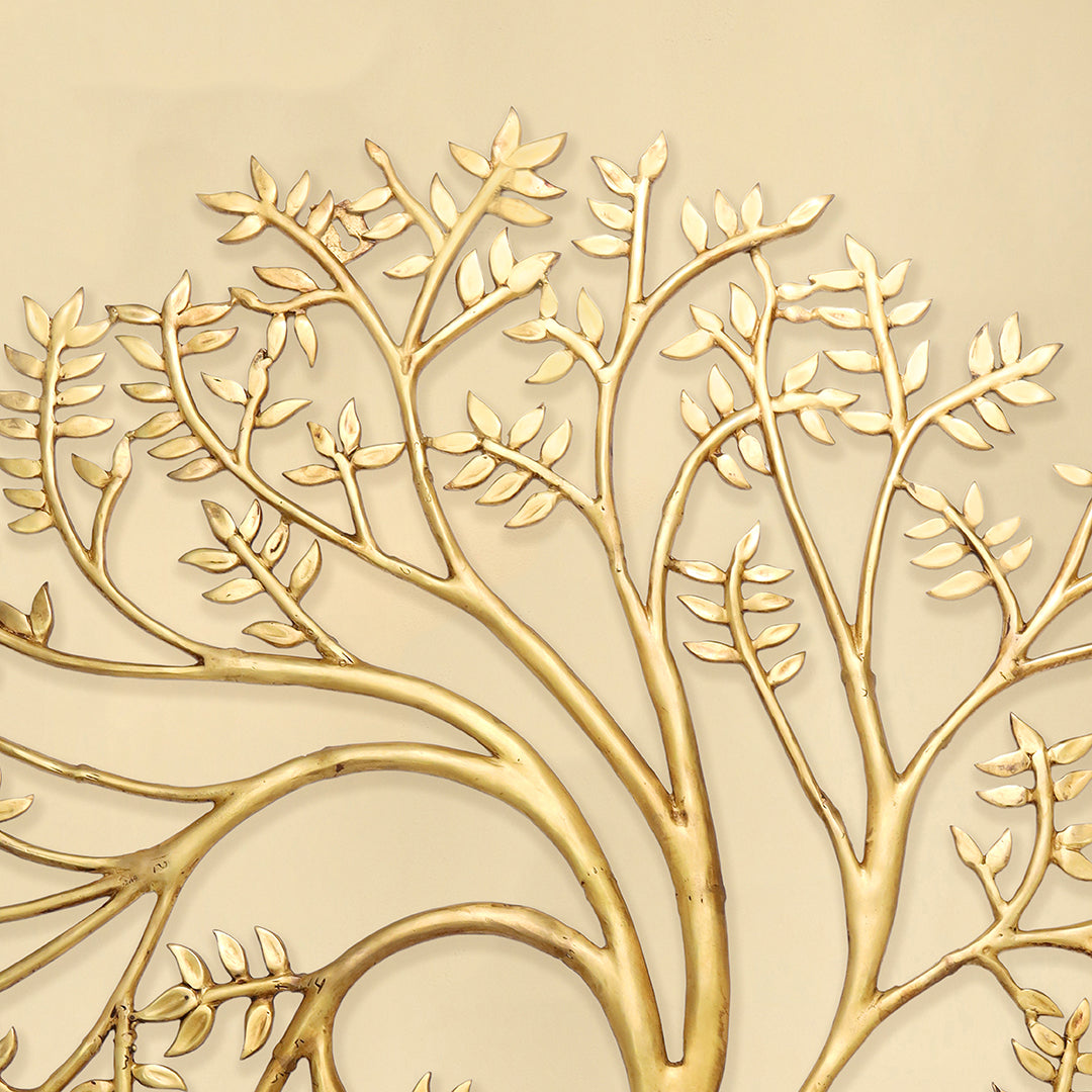 Brass Cow & Calf with Tree Wall Hanging