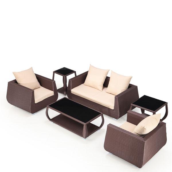 Gabriella Outdoor Sofa Set 2 Seater , 2 Single seater , 2 Side table and 1 Center Table (Brown)