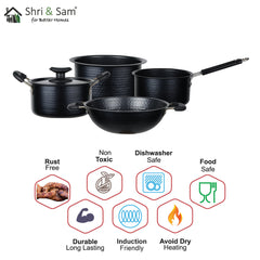 Stainless Steel Non-stick 5 PCS Hammered Cookware Set