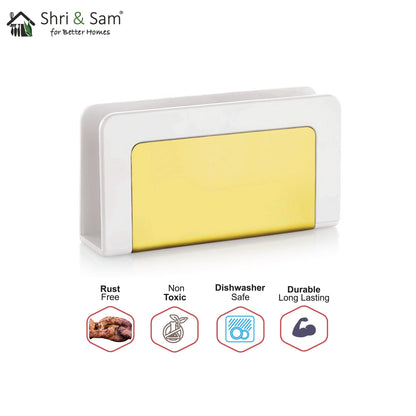 Stainless Steel Square Cera Napkin Holder